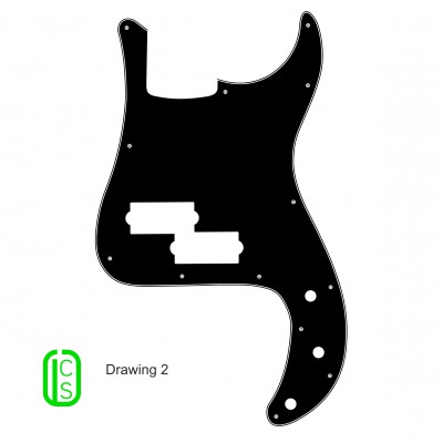 OCS PKGD 0045 Ανταλλακτικό Pickguard, Συμβατό με P Bass Standard με 13 βίδες - Σχέδιο 2