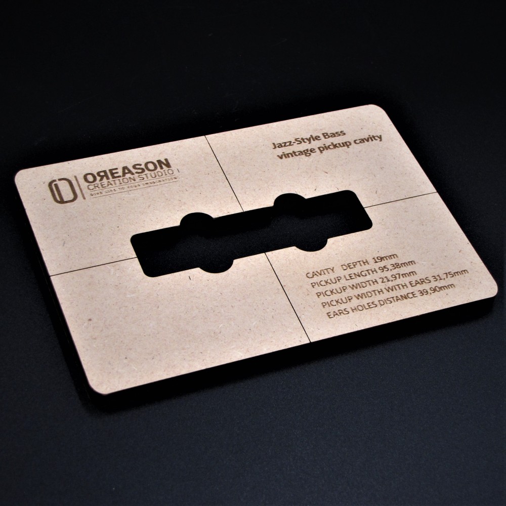 MDF Jazz-style bass routing template για μαγνήτη μπάσου (Vintage)
