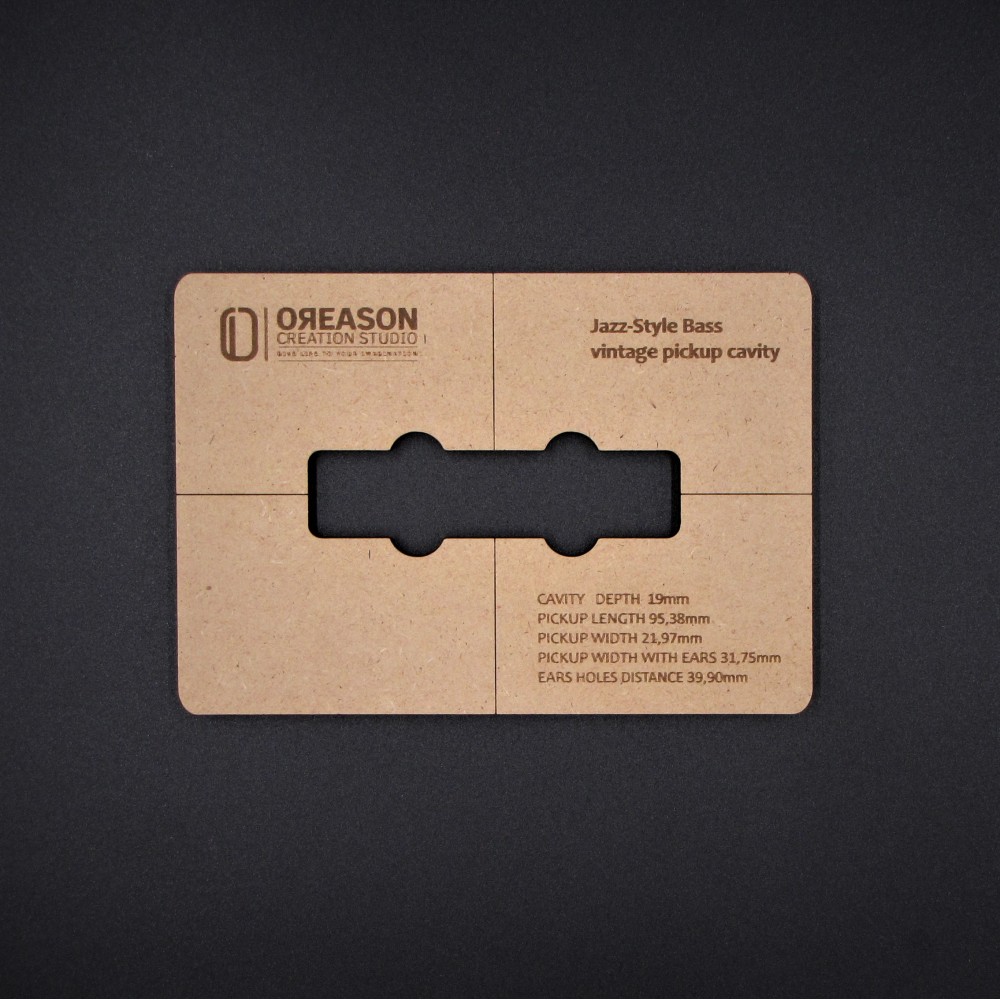 MDF Jazz-style bass routing template για μαγνήτη μπάσου (Vintage)