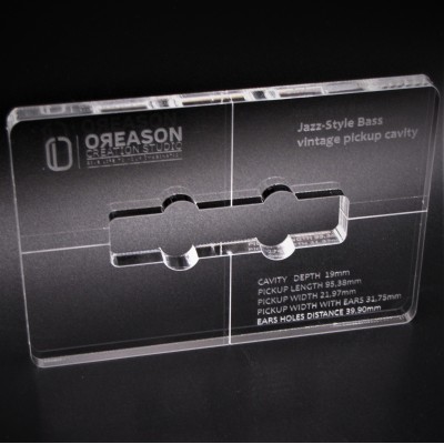 Plexiglass Jazz-Style bass routing template για μαγνήτη μπάσου (Vintage)