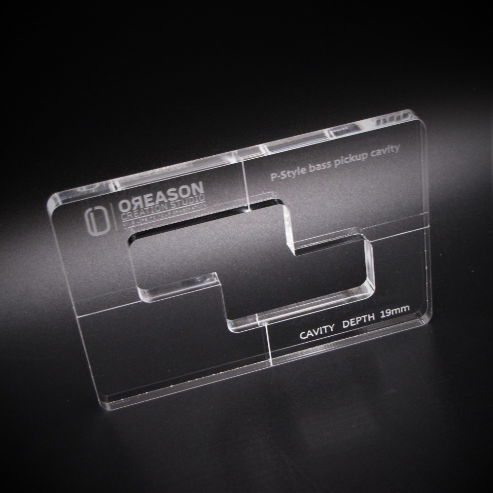 Plexiglass P-Style Bass routing template για μαγνήτη μπάσου