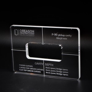Plexiglass P90 routing template για μαγνήτη κιθάρας