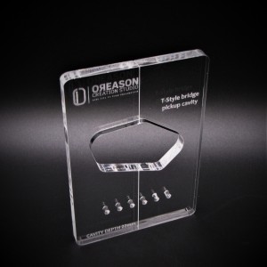 Plexiglass T-Style Bridge routing template για μαγνήτη κιθάρας