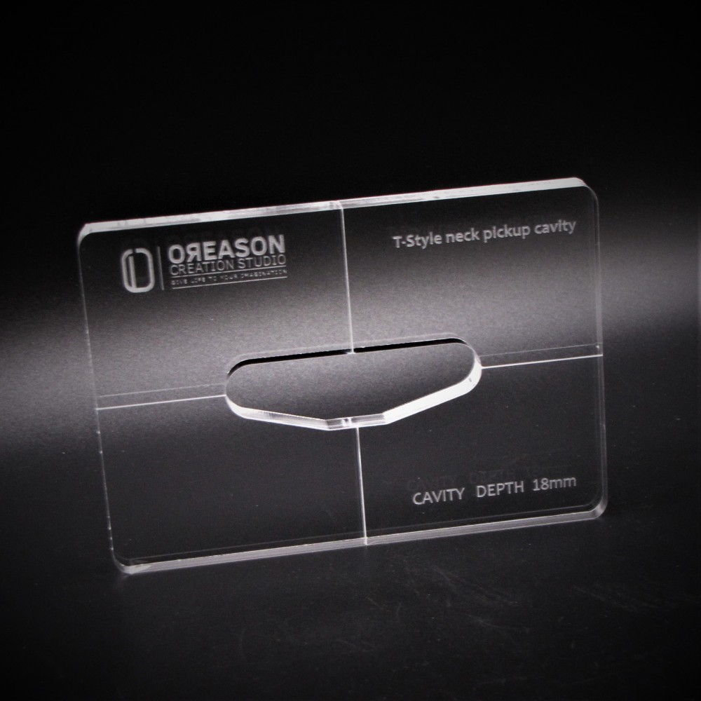 Plexiglass T-Style Neck routing template για μαγνήτη κιθάρας
