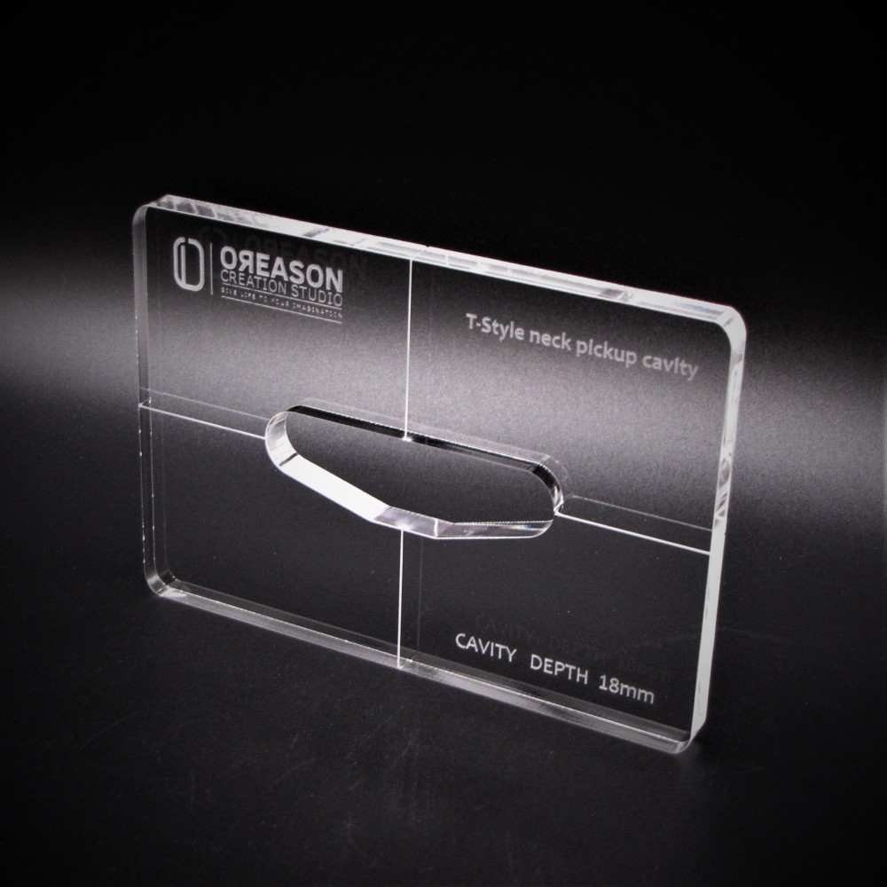 Plexiglass T-Style Neck routing template για μαγνήτη κιθάρας