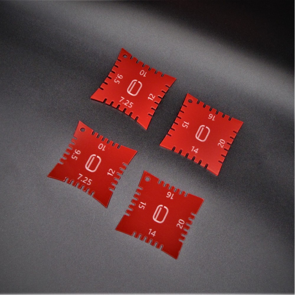 Radius gauges με εγκοπές από plexiglass